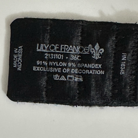 Lily of France bra sz 36C black pushup t shirt style - Picture 6 of 6